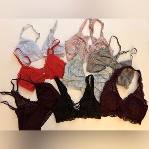 lot of 8 Lace Bralette Collection Arie, VS- Soft Support in Multiple Colors